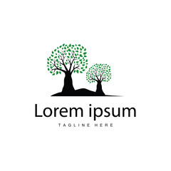 Obraz premium green nature education kids playground tree logo illustration and play tree design