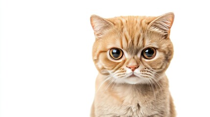 Short-Haired Cat Portrait with Big Eyes