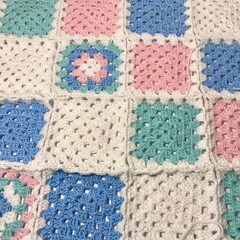 Crochet granny squares samples multicolor different colors photo handmade craft hobby