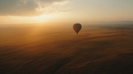 Majestic Hot Air Balloon Drifting at Sunrise