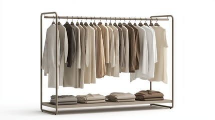 Modern Clothing Rack with Neutral Tones Display