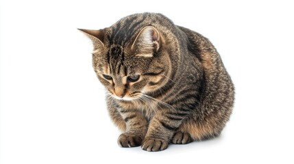 Fototapeta premium Sad Tabby Cat with a Stern Gaze