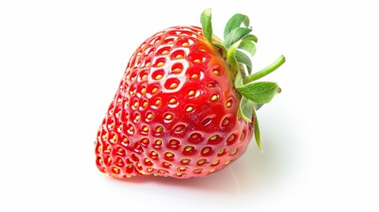 High-quality photo of a perfectly ripe strawberry on a white background
