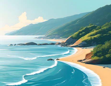 Beautiful Beach Landscape with Turquoise Water