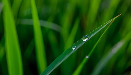 A close-up display of natural beauty with water droplets on leaves.