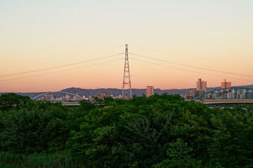 Osaka Skyline Cityscape at Sunset