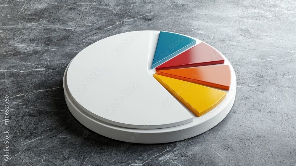 Aufkleber interactive white pie chart displayed on a tablet in a business setting, perfect for showcasing mark