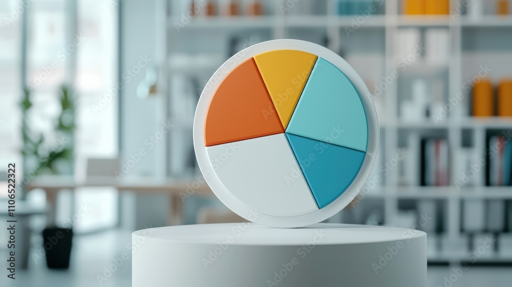 Aufkleber interactive white pie chart displayed on a tablet in a business setting, perfect for showcasing mark