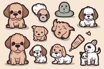 Obraz premium set of dogs