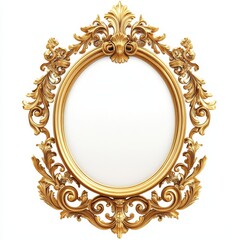 Ornate Vintage Gold Frame with Decorative Floral Elements Design