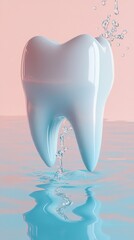 Floating Tooth with Water Splash	