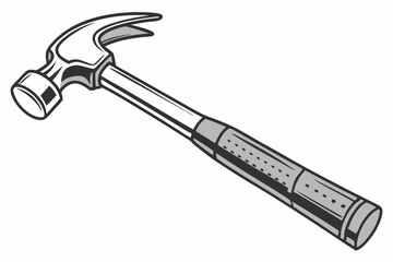 Steel hammer over white background vector illustration
