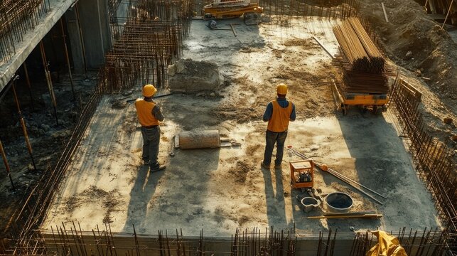 Construction Workers on a Building Site