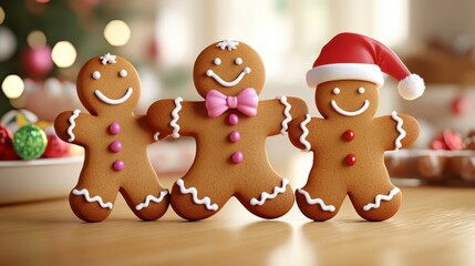 Obraz premium Gingerbread Family with Decorations 