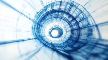 Abstract Blue Tunnel