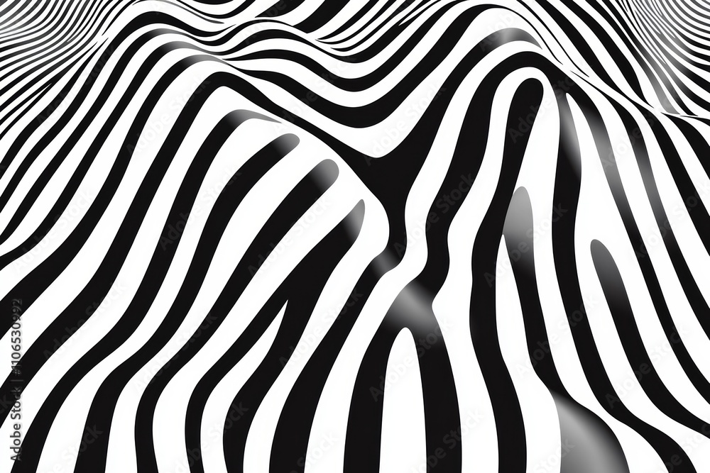 Poster abstract black and white wavy line background design vector art
