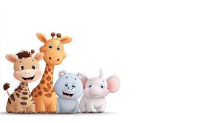 Obraz premium Cute Cartoon Animal Characters in Vector Style for Kids' Designs