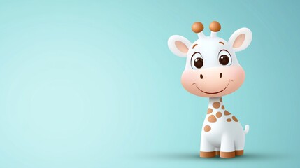 Fototapeta premium Cute Cartoon Giraffe Character in Vector Style on Soft Background