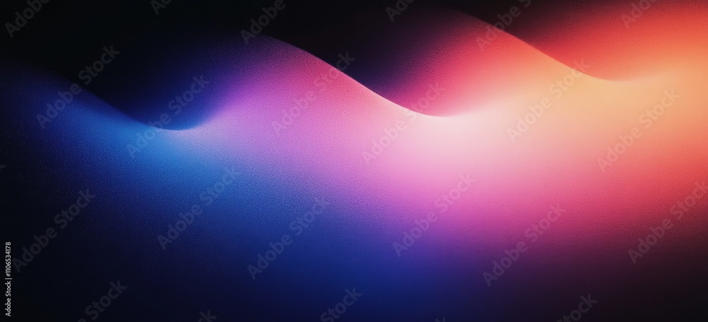 Poster abstract gradient background blue purple pink dark glowing texture smooth wave noise flowing design
