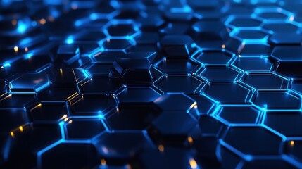 Fototapeta premium Abstract Blue Hexagon Pattern