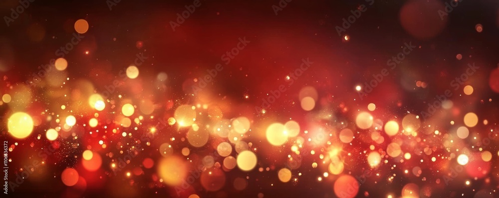 Aufkleber festive bokeh lights background with warm reds oranges and golds for celebrations and holidays