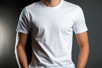 White T-Shirt on Casual Male Model	