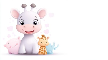 Obraz premium Cute Cartoon Characters of Wild Animals in Vector Style Illustration