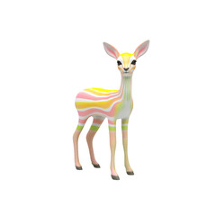 Pastel Striped Springbok Figurine - Whimsical Animal Decor