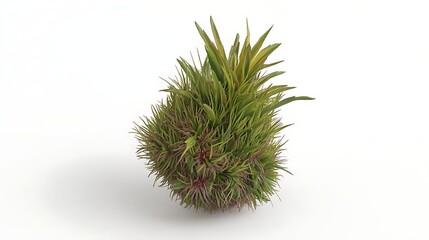 A strikingly detailed photo of a small echinacea sapling, fresh green foliage, isolated on a clean white background