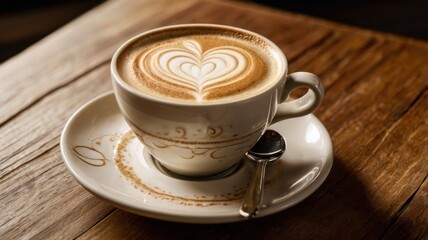 Fototapeta premium Latte Art Perfection: A Coffee Lover's Dream