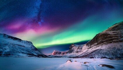 Fototapeta premium Silhouettes of trees frame the enchanting scene. 