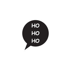 Christmas speech bubble with ho ho ho, vector flat black simple illustration for web and app..eps