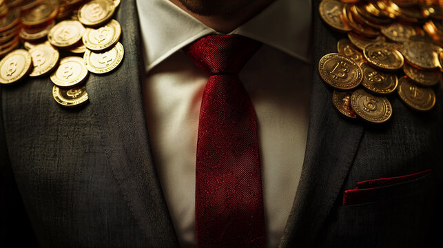 Ai-generated business success story wealth accumulation financial hub digital content corporate environment close-up view prosperity concept