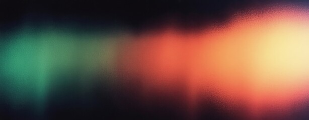 Obraz premium Grainy Gradient Background Black Green Orange Abstract Texture Design Modern Vibrant Dark