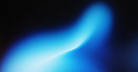 Gradient Blue Cyan Wave Abstract Artwork on Black Background with Soft Texture and Minimalistic Design