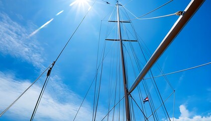 Obraz premium Journey of exploration and adventure at sea, symphony of sky and sea breeze.