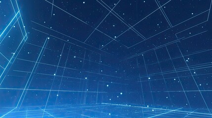 Abstract Digital Network Grid Space Background