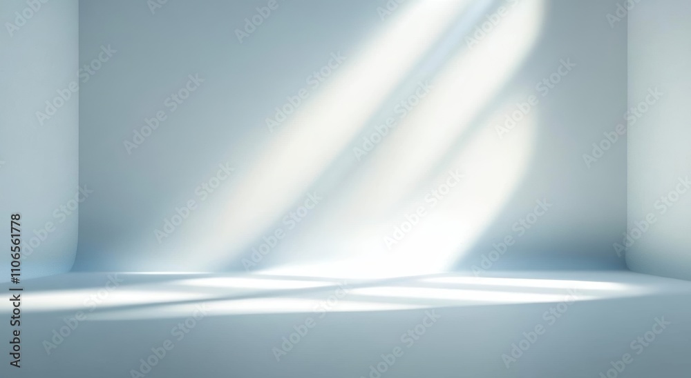 Poster Minimal Abstract Light Blue Background for Product Presentation with Soft Light and Shadows