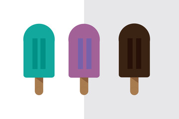three ice creams with different flavors