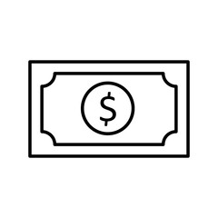 Dollar money bill outline icon. vector flat simple linear illustration for web and app..eps