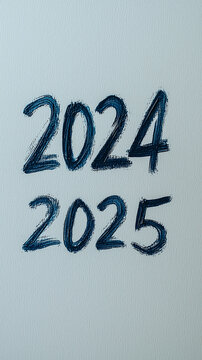The numbers 2024 and 2025 representing the new year