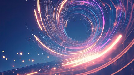 Naklejka premium Abstract swirling light trails glowing brightly