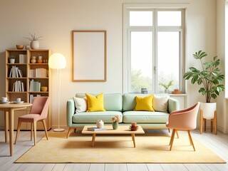 Bright and Airy Dining Area A Fusion of Comfort and Style with Natural Light and Plants