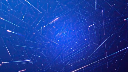 Obraz premium Abstract Blue Network Lines and Glowing Points