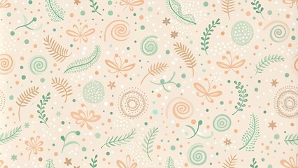 Fototapeta premium Elegant Pastel Floral and Botanical Seamless Pattern Design