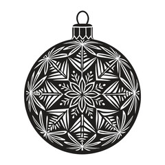 Christmas Ornament Silhouette Vector Illustration with Decorative Holiday Design Elements