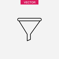 Funnel line icon, vector flat black simple illustration for web and app..eps