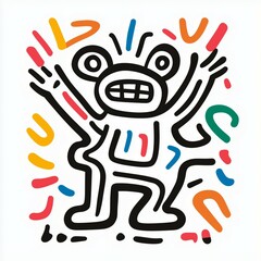 Obraz premium Colorful Abstract Doodle Character Illustration