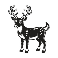 Fototapeta premium Christmas Rudolph Silhouette Vector Illustration for Festive Holiday Designs