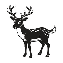 Christmas Rudolph Silhouette Vector Illustration for Festive Holiday Designs
